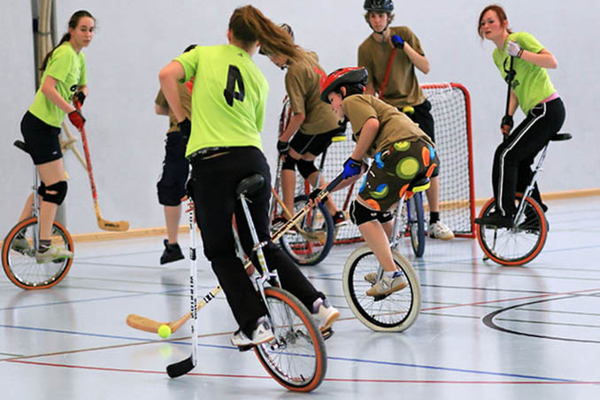 Europe is the birthplace of unicycle hockey