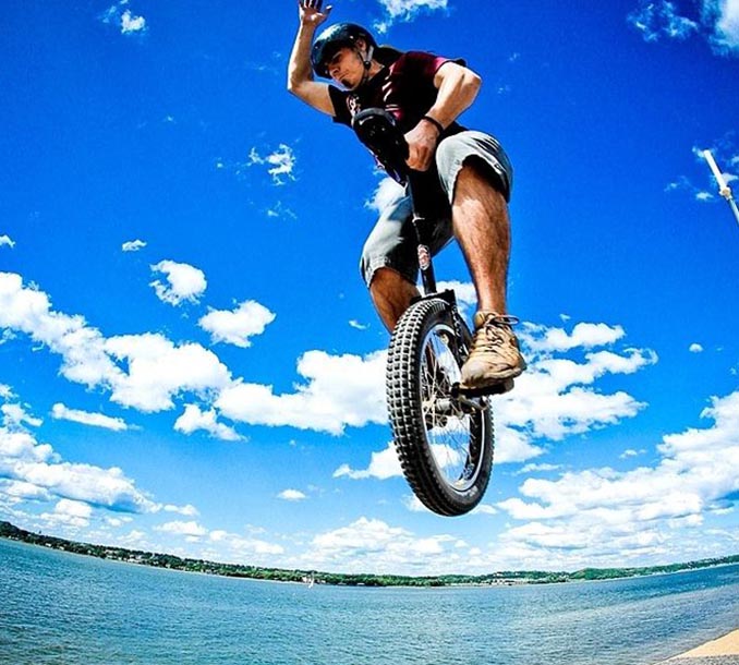 High jumping on unicycles